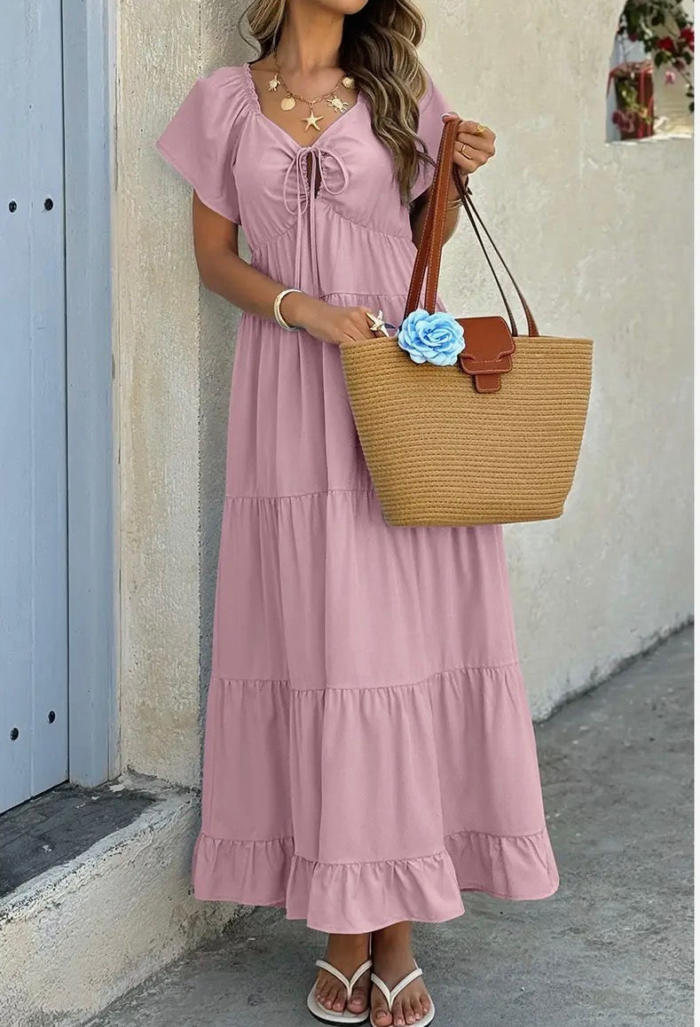 Belinda Boho Tiered Maxi Dress
