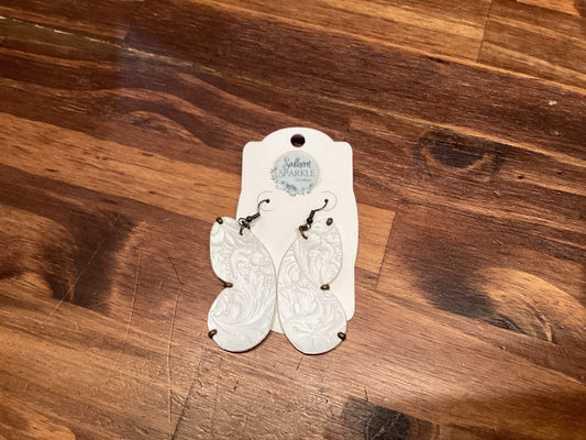 SSB white butterfly dangle earrings