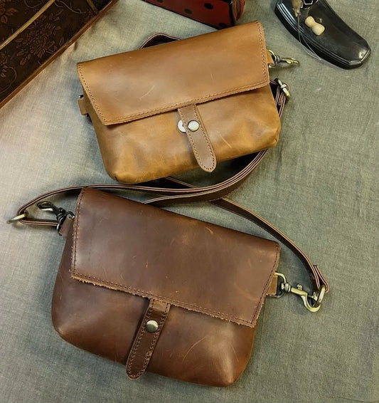 Crazy Horse Leather Crossbody Bag