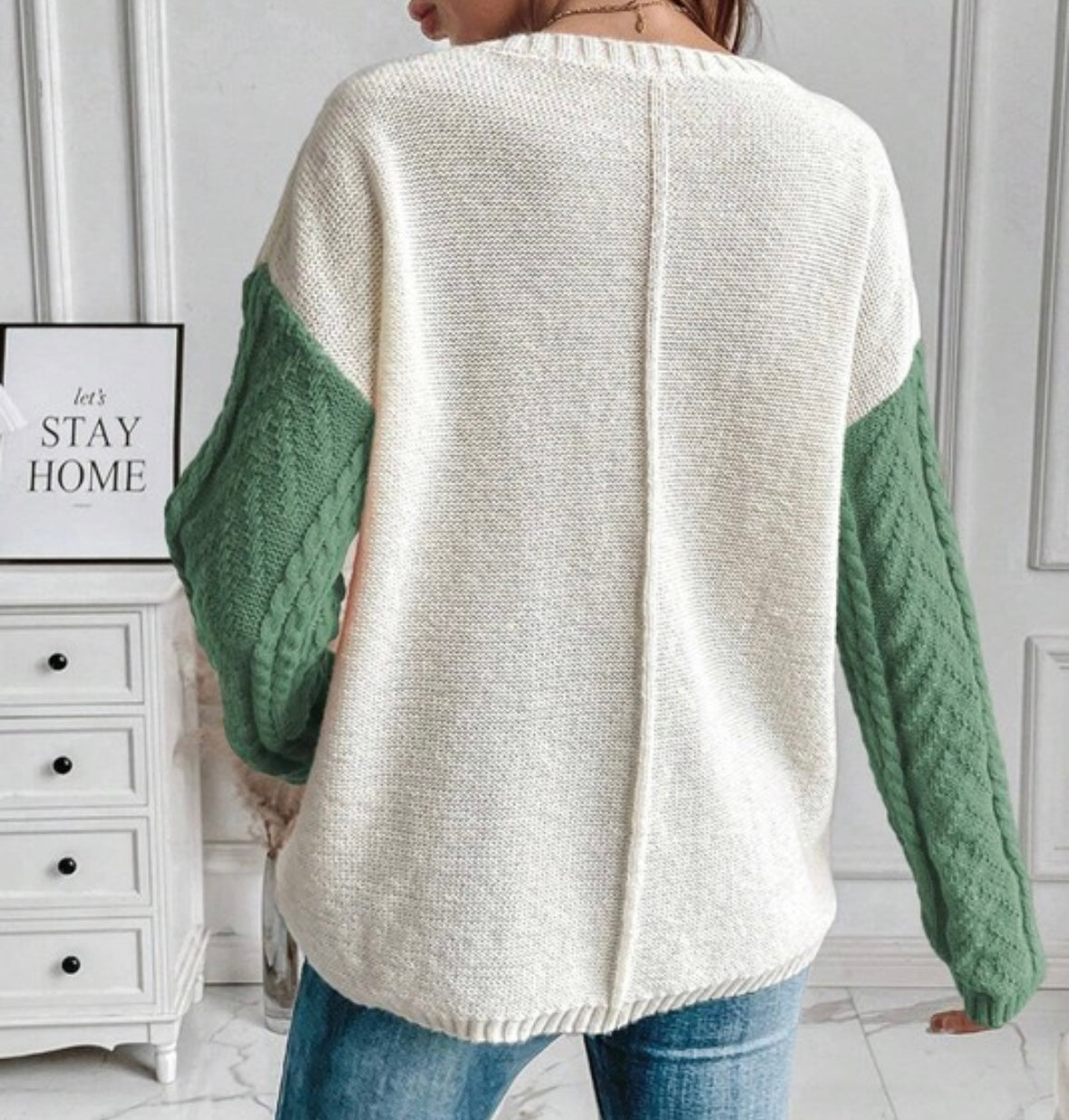 Cable Knit Patch Pocket Sweater