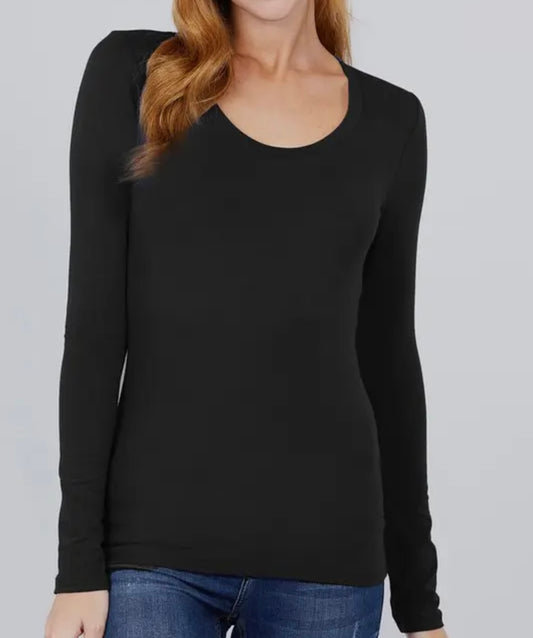 Long Sleeve Scoop Neck Tee
