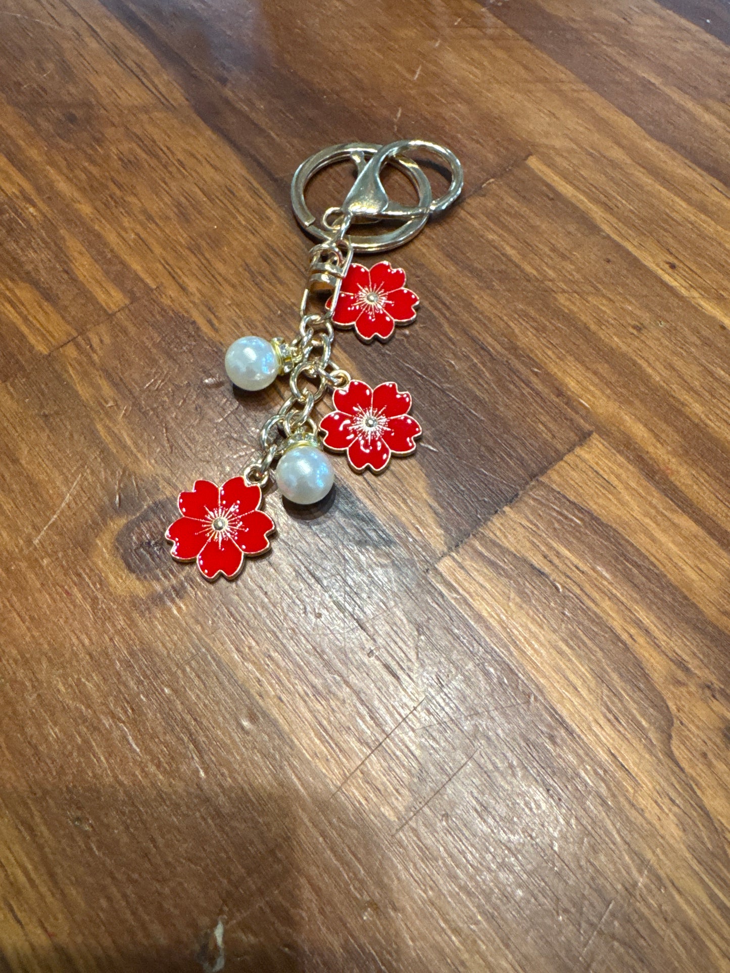 Floral and Pearl Purse Charms/Keychain