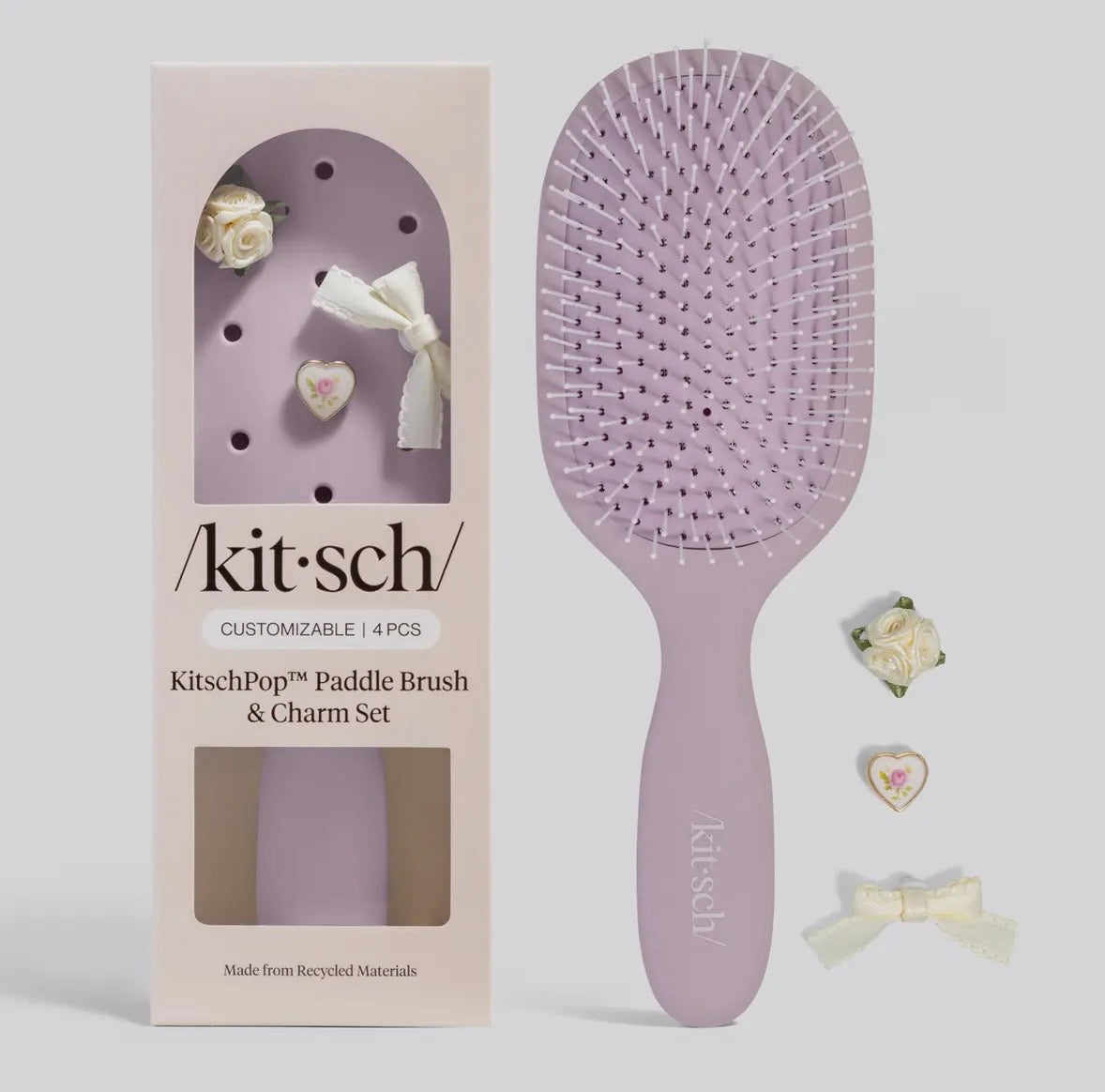 Kitschpop Paddle Brush and Charm Set