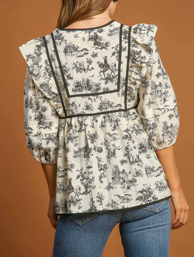 Vera V-Neck Babydoll Top