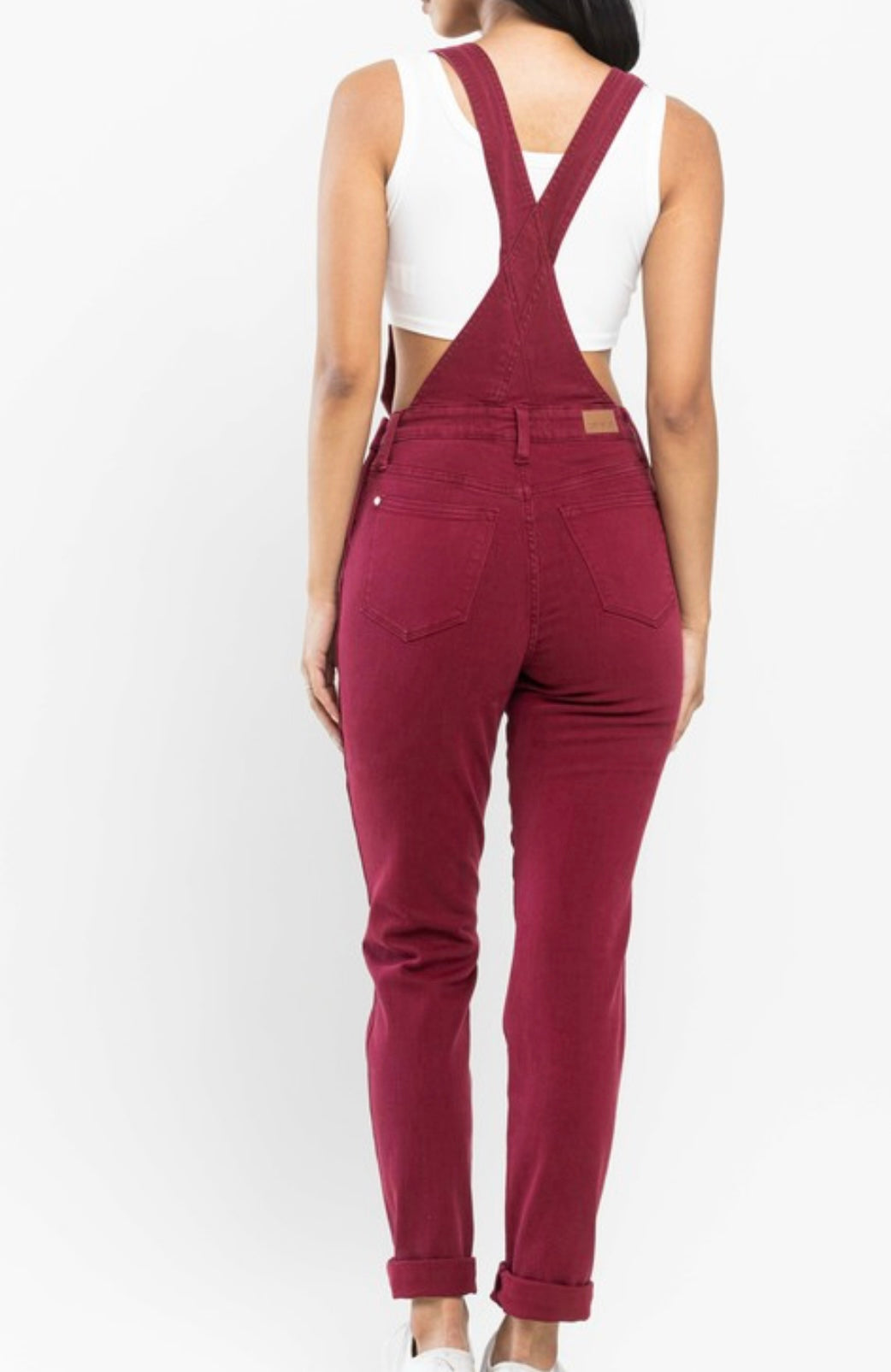 Judy Blue HW Maroon Boyfriend Overalls