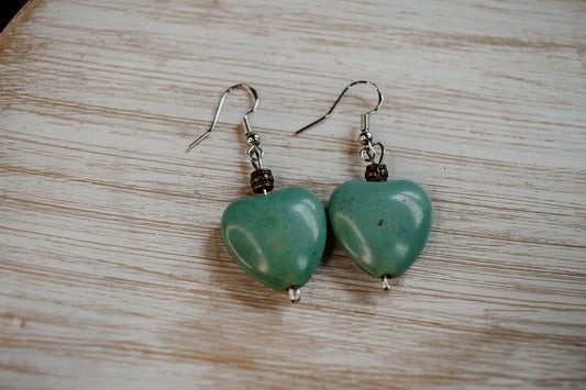 Turquoise Heart Earrings