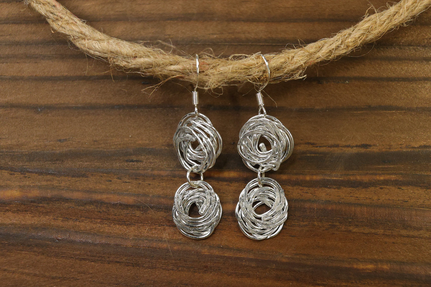 Rosette Handmade Hammered Earrings