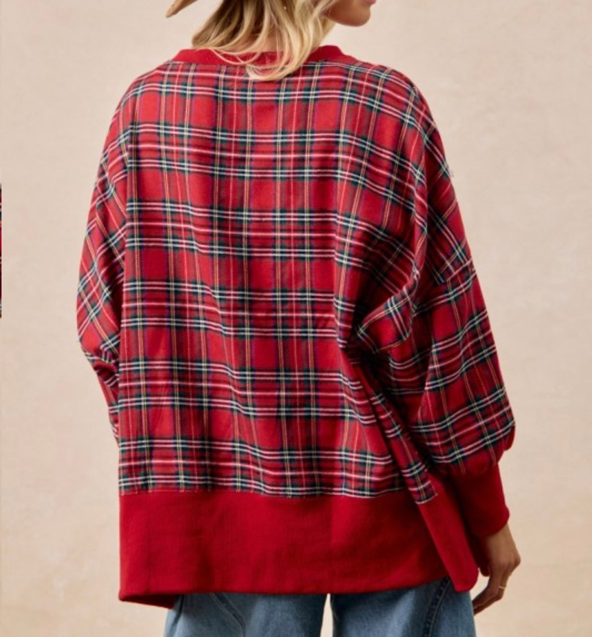 Must Have MERRY Plaid Sweatshirt