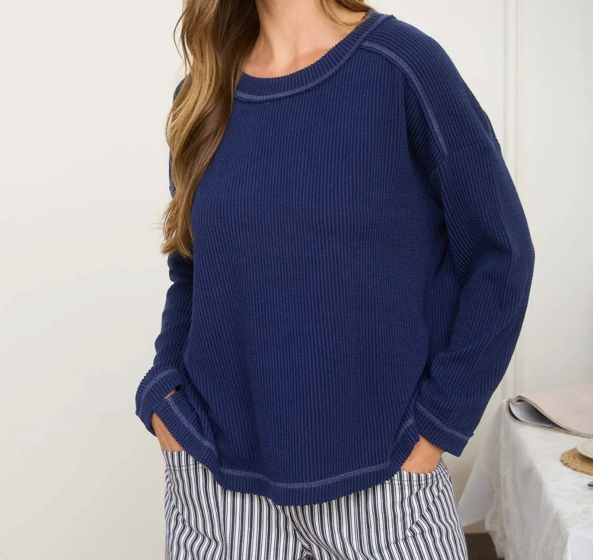 Rhonda Ribbed Long Sleeve Top