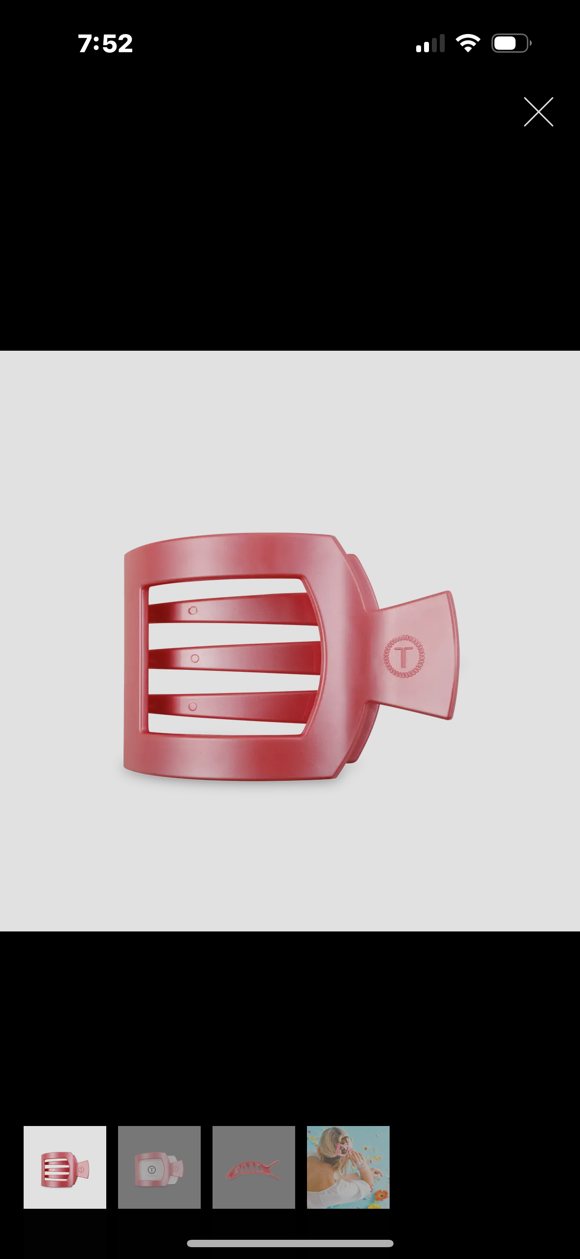 Teleties Square Flat Hair Clip-Medium