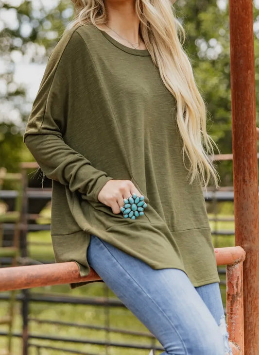 Willow Green Pocket Tunic Top
