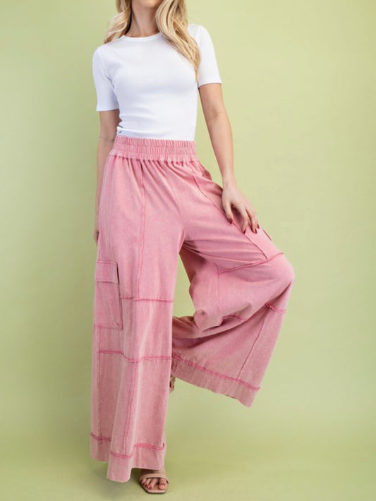 Dusty Rose Wide Leg Pants