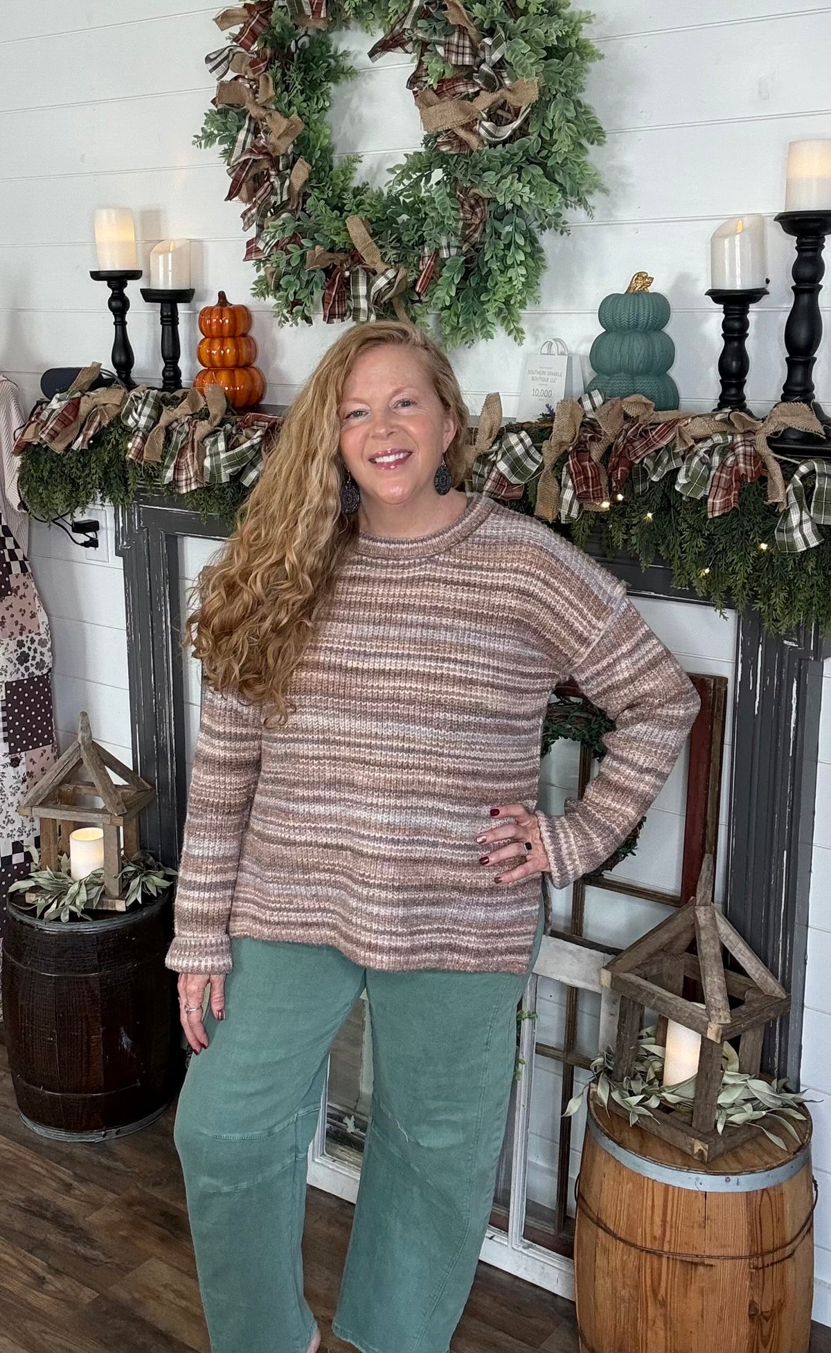 Mauve Striped Sweater