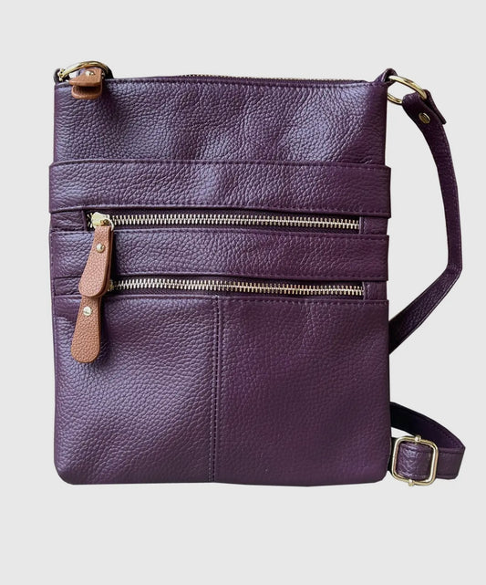 Carry All Leather Crossbody Bag with Phone Pocket