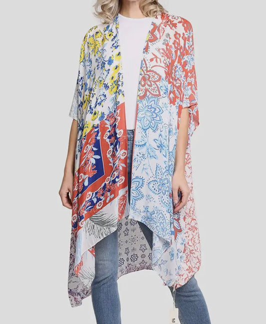 Multi Flower Pattern Kimono