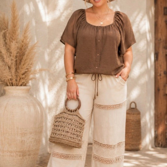 Brandy Bubble Sleeve Blouse