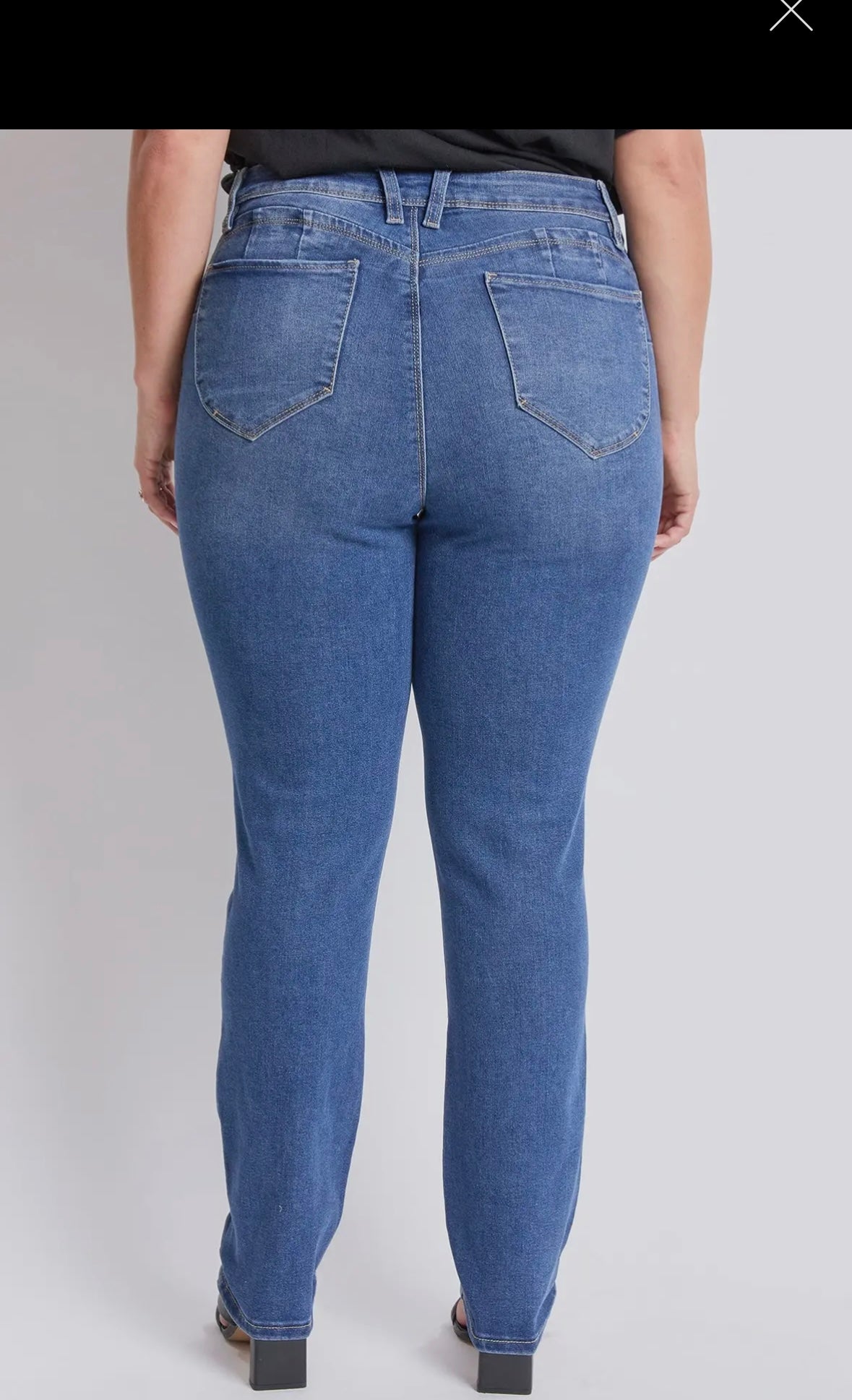 YMI Plus HW Straight Leg Jean