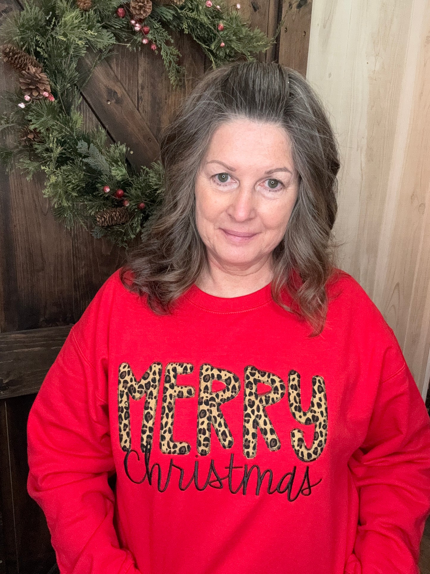 Sewing Memories Merry Christmas Cheetah Bow