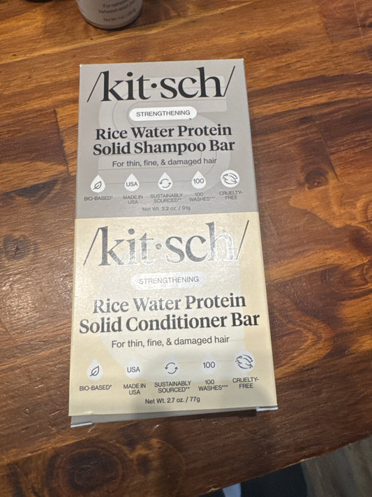 Kitsch Rice Water Protein Combo Shampoo and Conditioner Bar