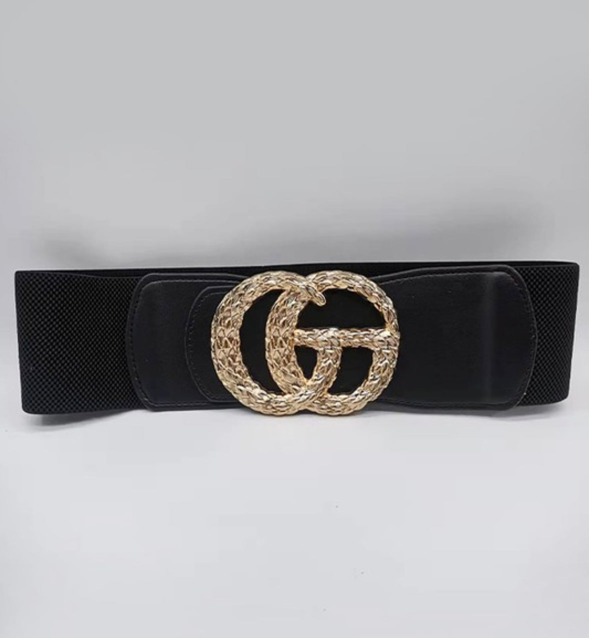 Gold Buckle Stretch Belt