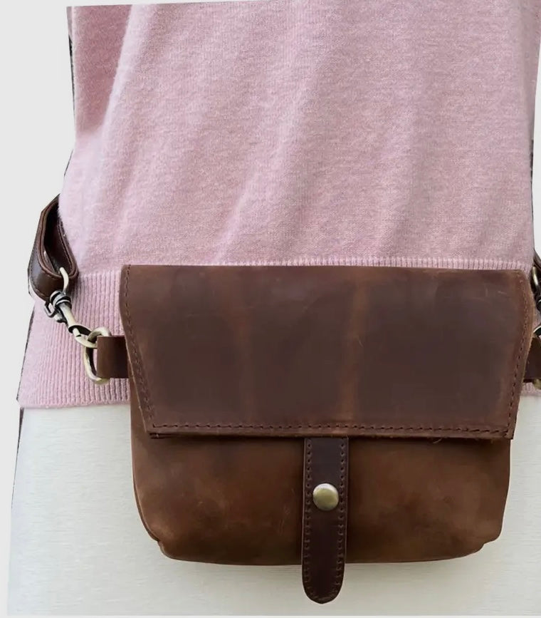 Crazy Horse Leather Crossbody Bag