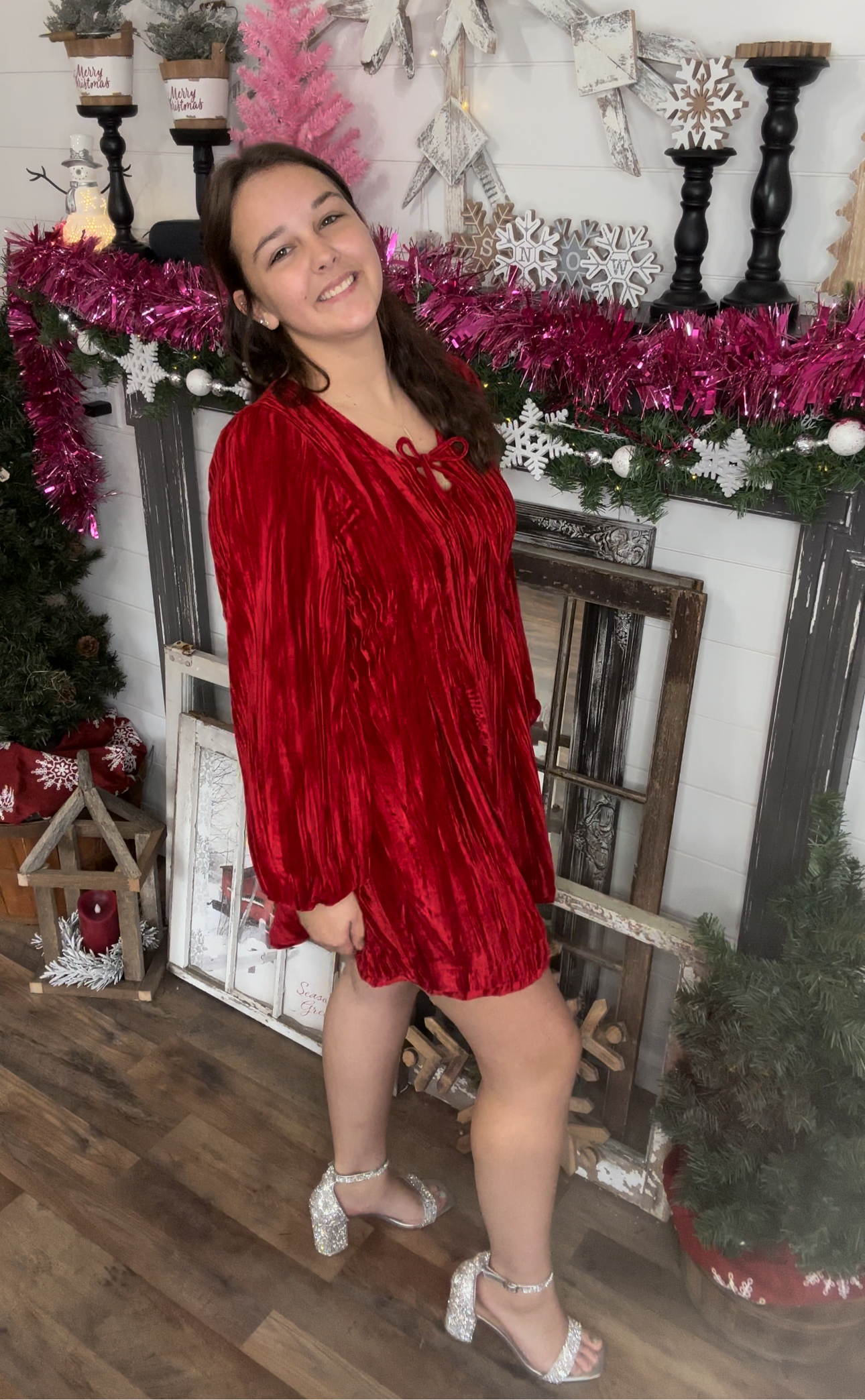 Velvet Holiday Mini Dress