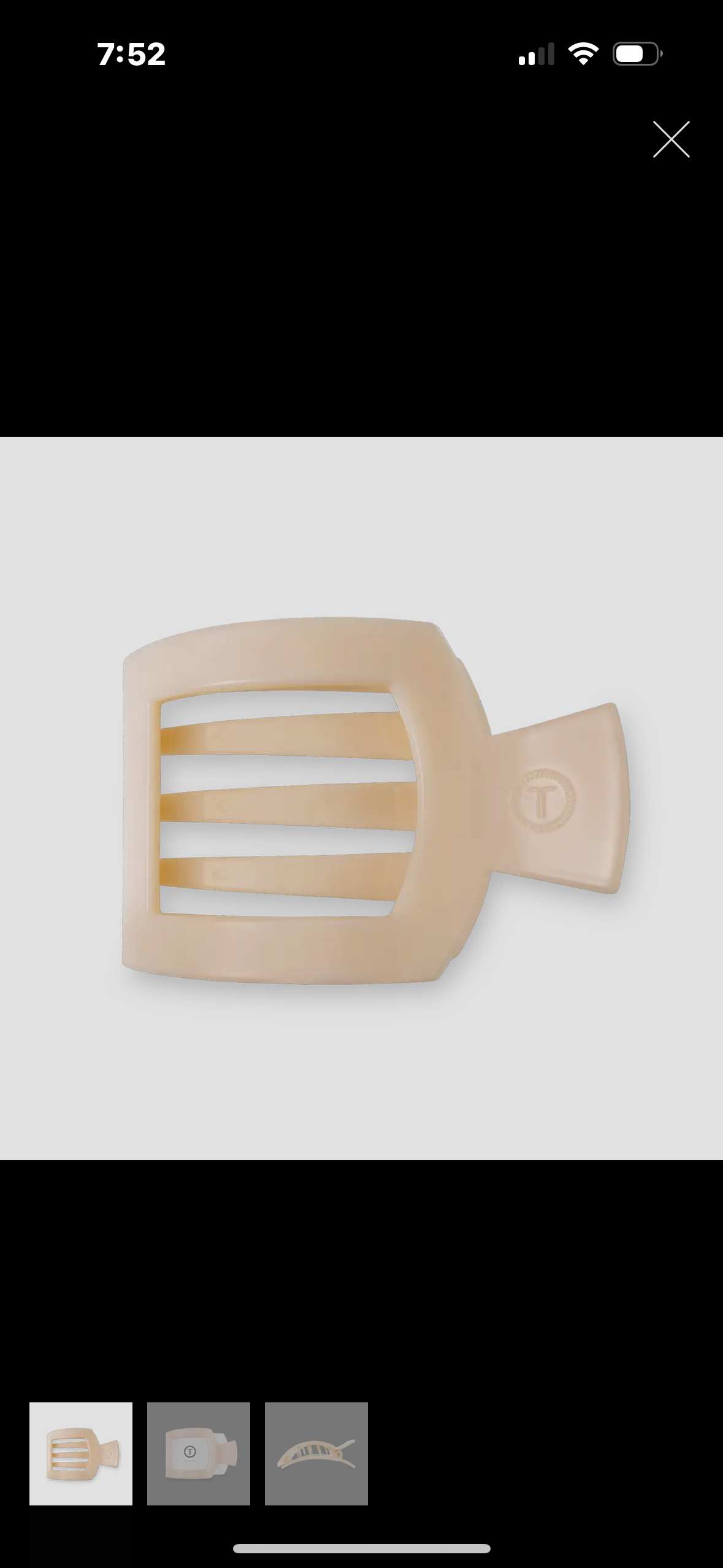Teleties Square Flat Hair Clip-Medium