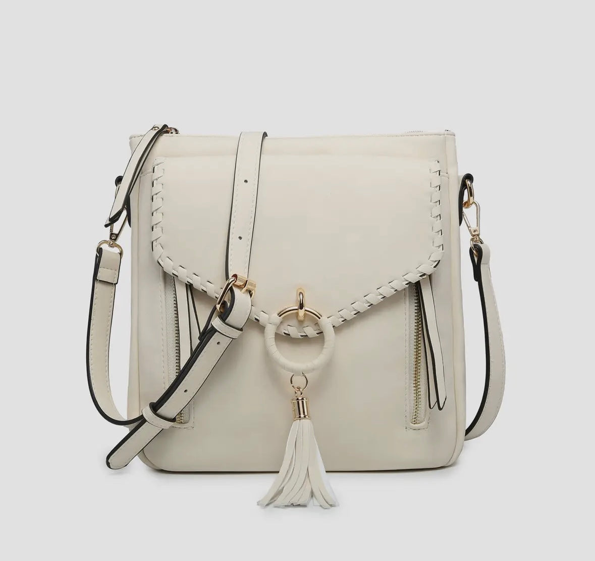 Leta Suede Whipstitch Crossbody Bag