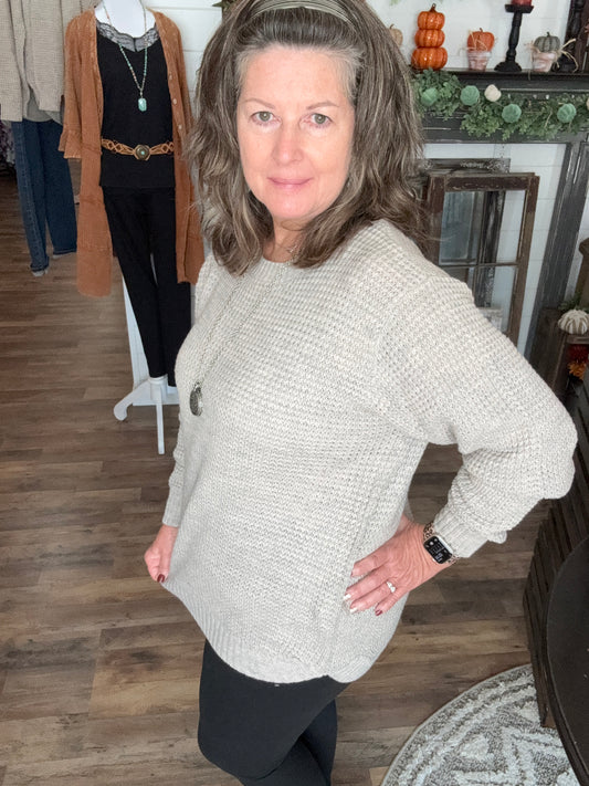 Waffle Knit Fall Sweater