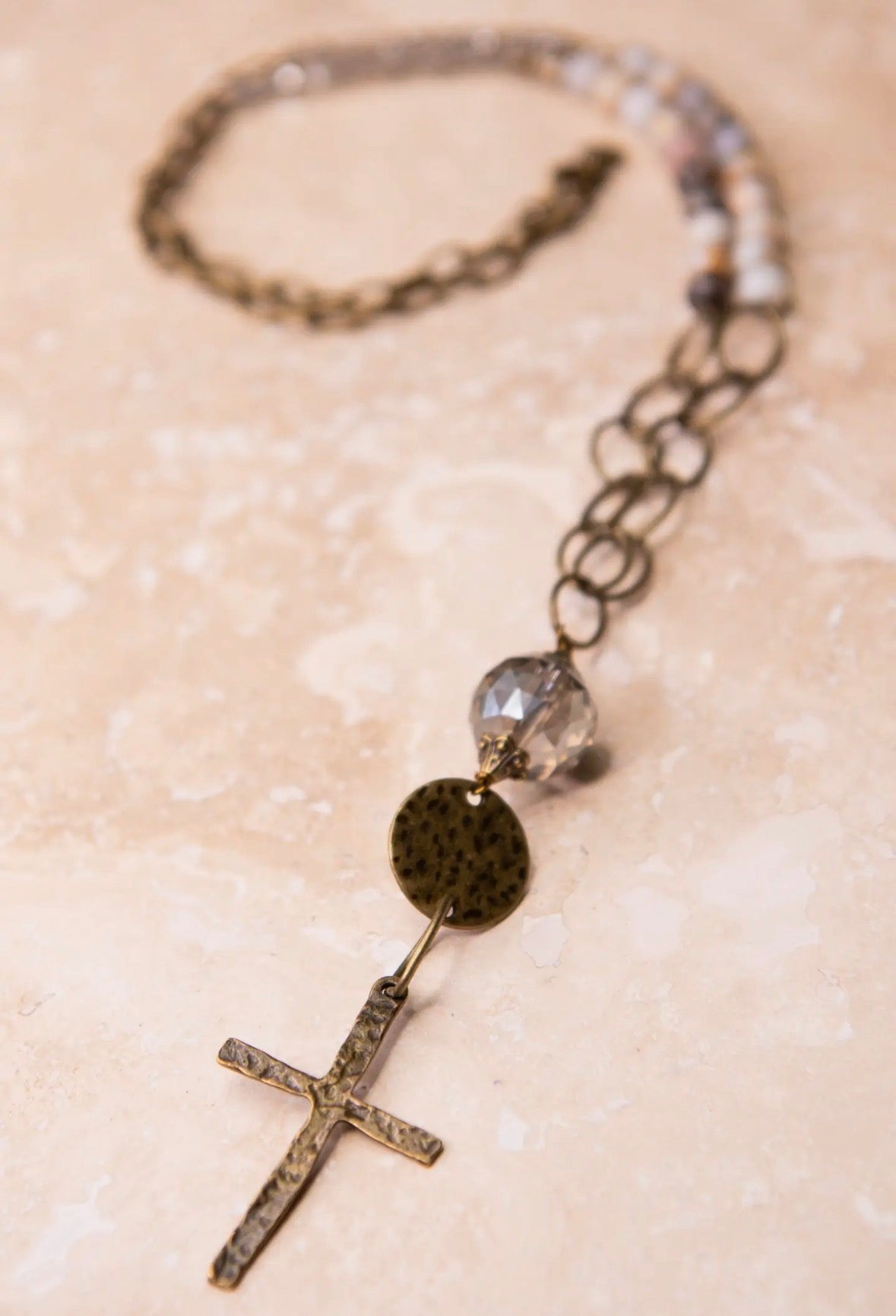 Rosemary Beaded Cross Necklace