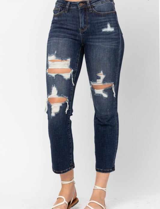 Judy Blue MR Crop Straight Jean