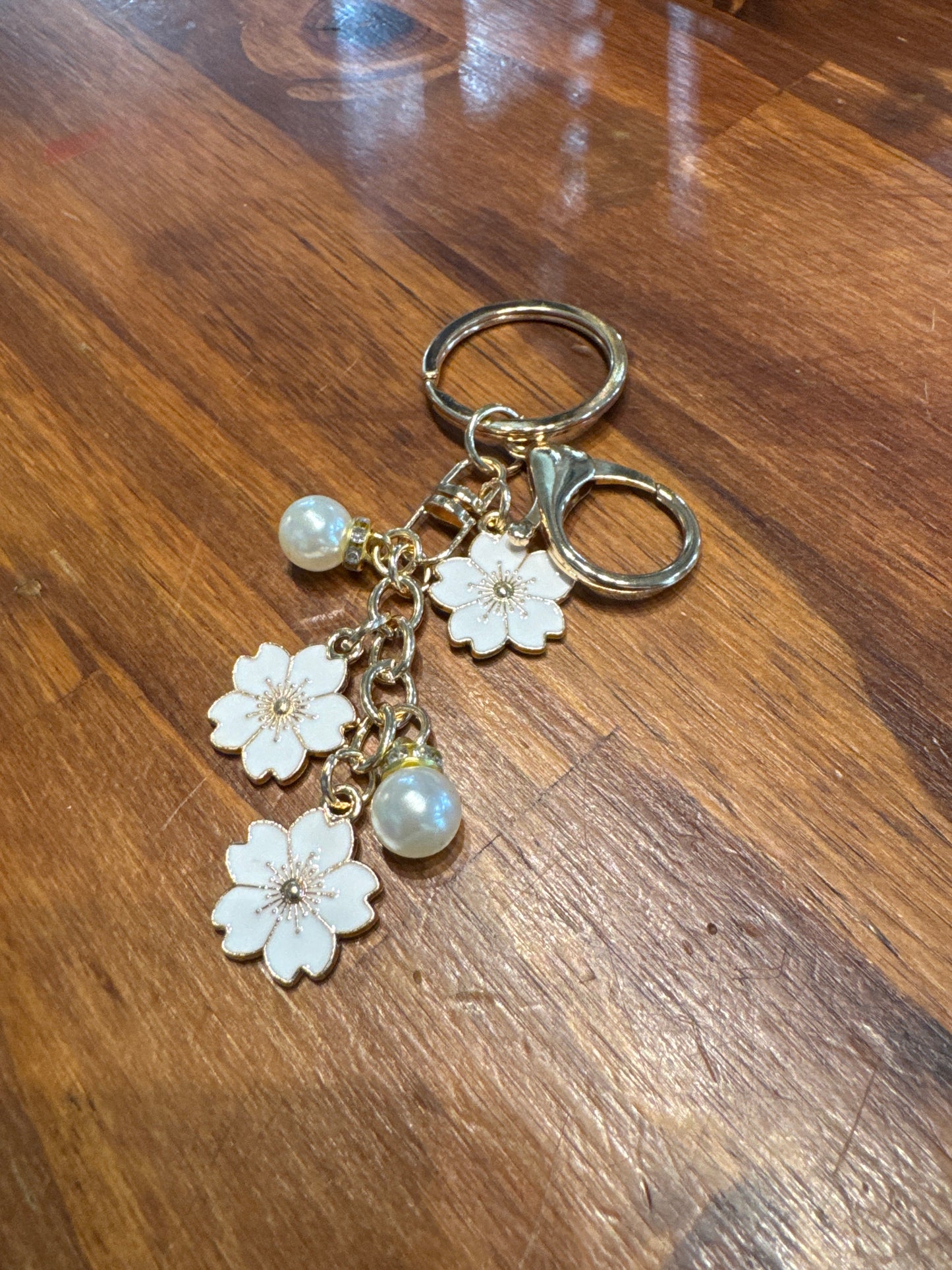 Floral and Pearl Purse Charms/Keychain