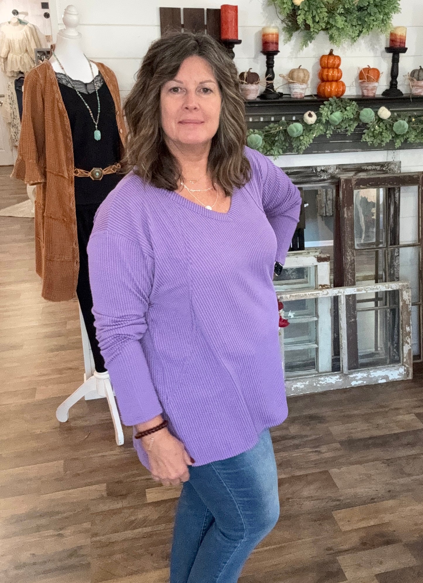 Valencia Violet Ribbed Top