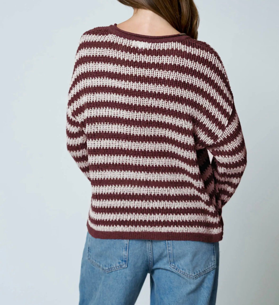 Split Neck Sheer Sweater