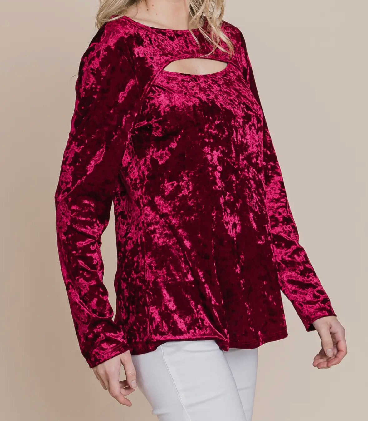 Cut Out Velvet Holiday Top