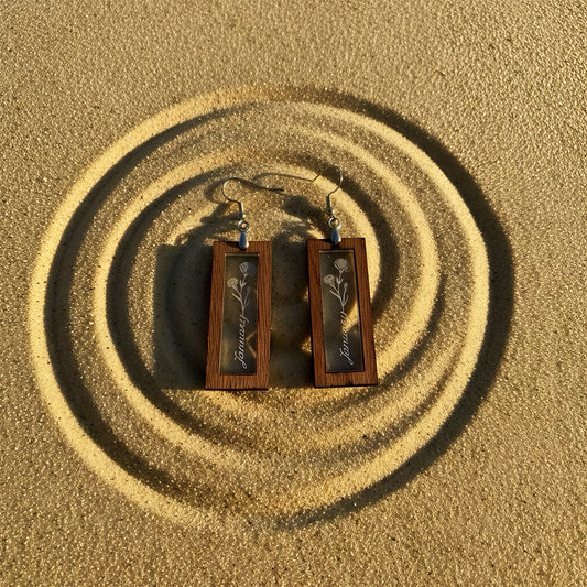 Birth month flower earrings