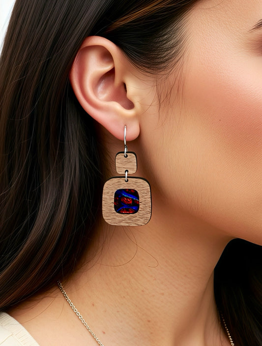 Red Dragonskin wood earrings