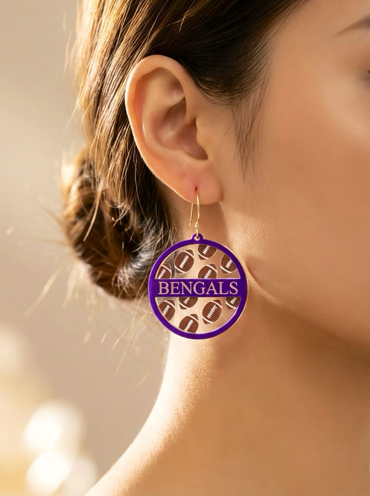 Bassett Bengals Football earrings