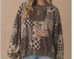 Bailey Brown Patchwork Top