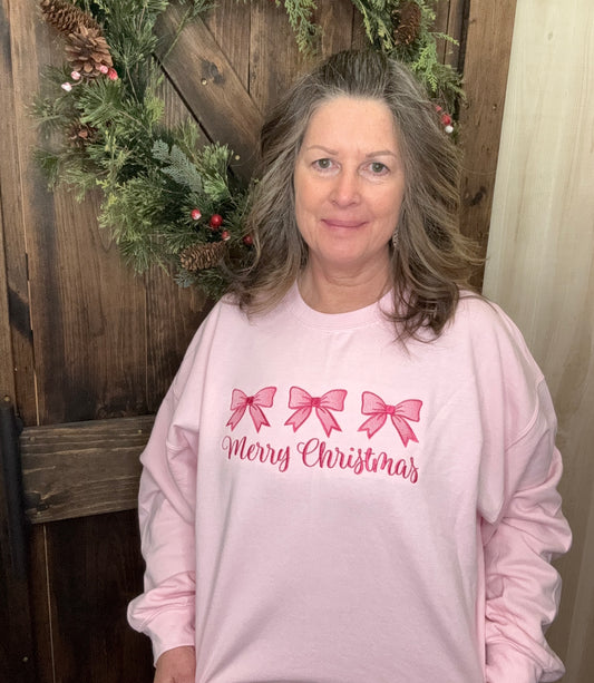 Sewing Memories Pink Merry Christmas Sweatshirt