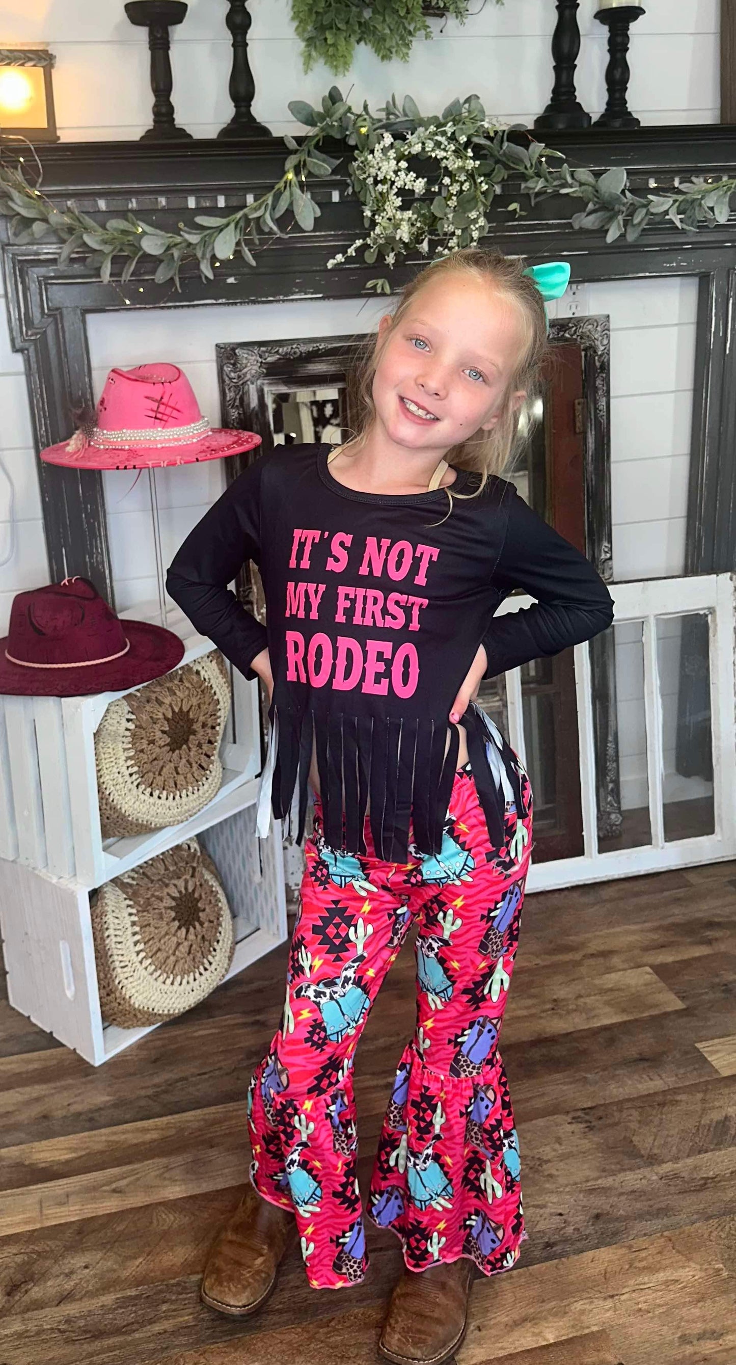 Little Girls Not My First Rodeo Pant Set