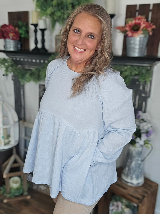 Gauze Babydoll Top by Easel