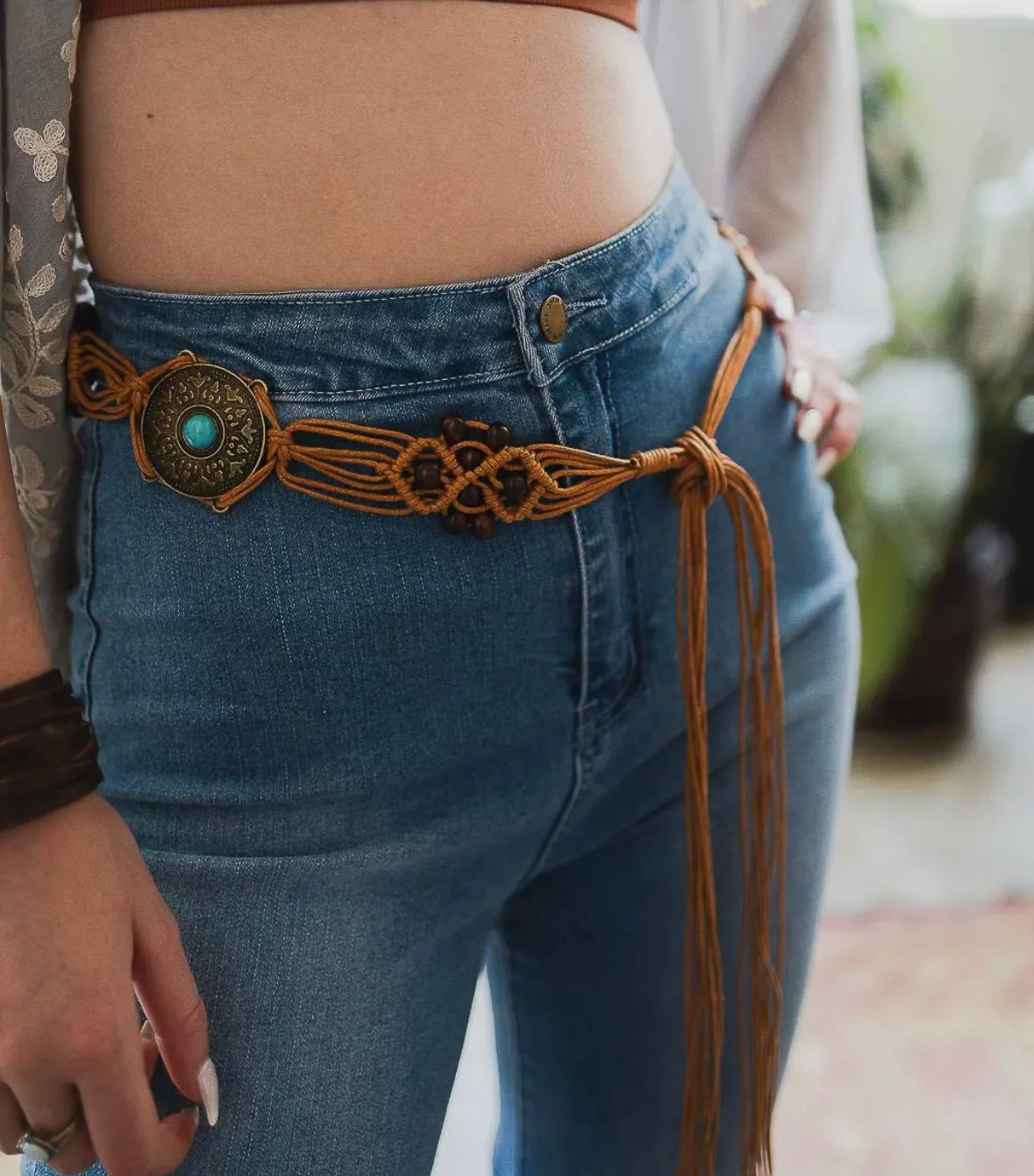 Medallion Macrame Belt