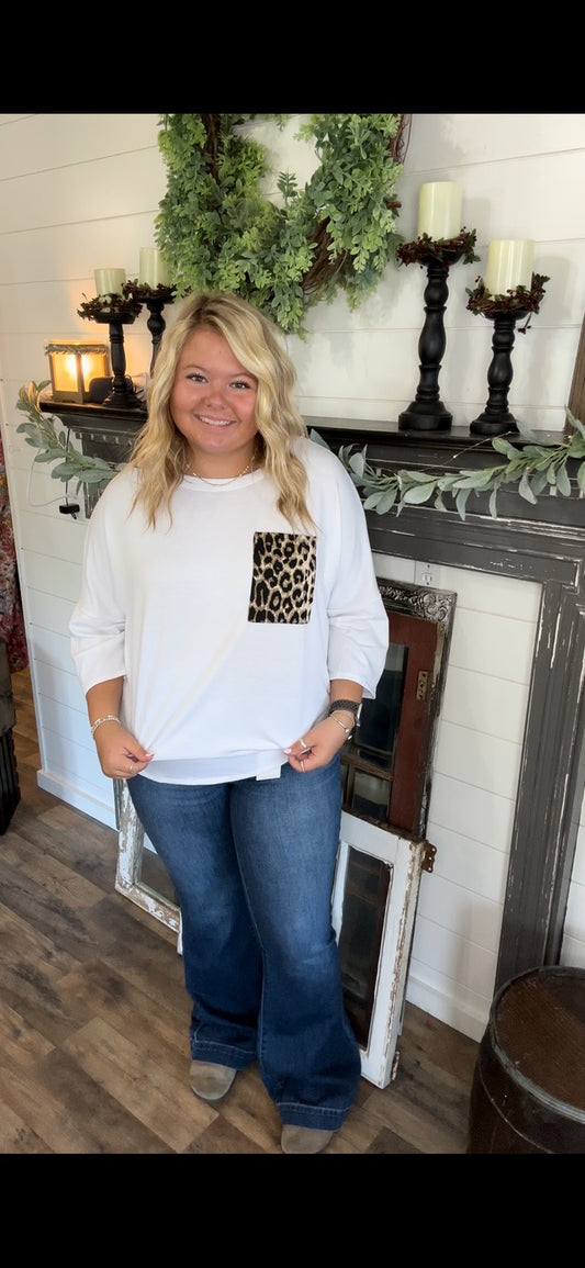 Lazy Leopard Pocket Top