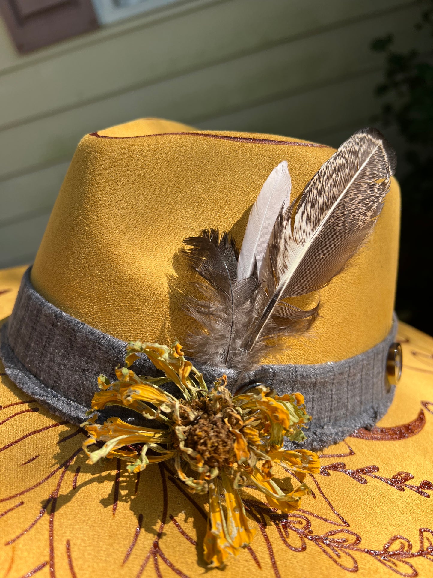 Walk By Faith Mustard Colored Vegan Suede Rancher Hat