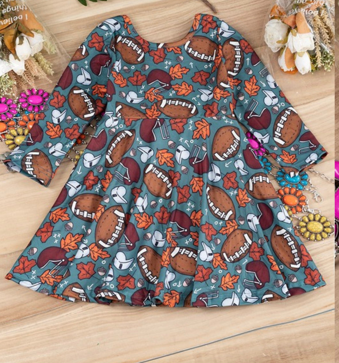 Little Girls Fall and Football Dress