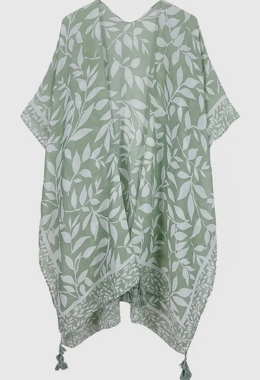 Sage Tassel Kimono