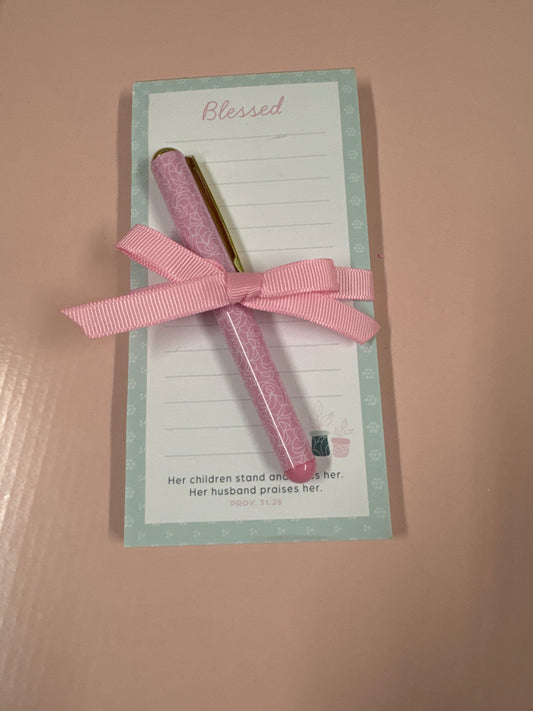 Blessed Magnetic Notepad and Pen