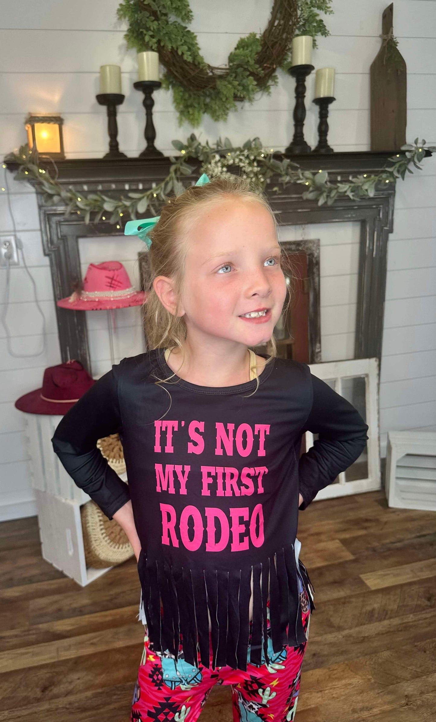 Little Girls Not My First Rodeo Pant Set