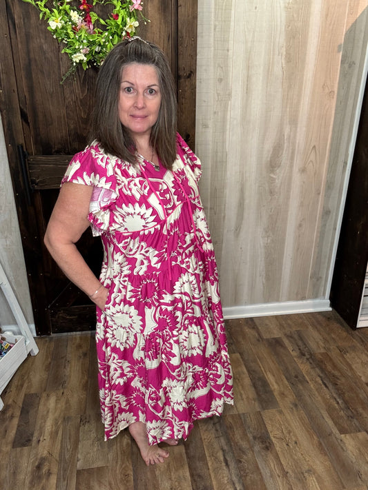Shirley Shirred Sleeve Dress